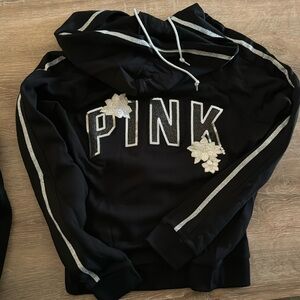 PINK Black and silver 2 piece set